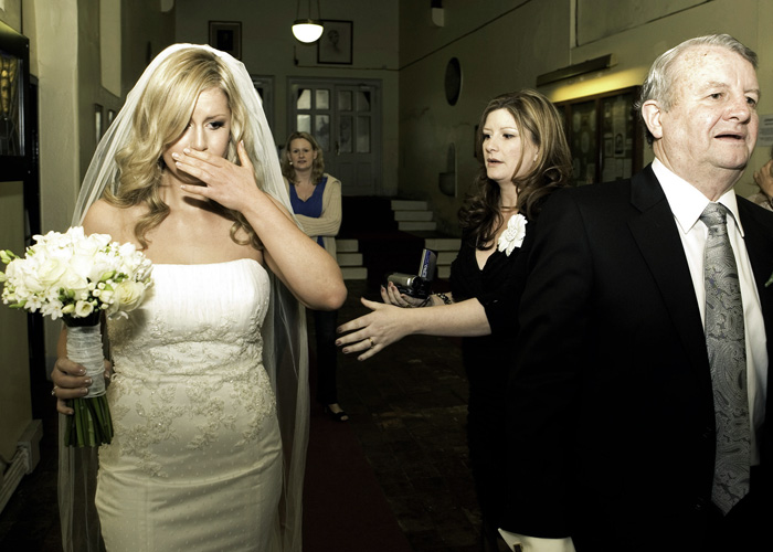 emotional bride ceremony